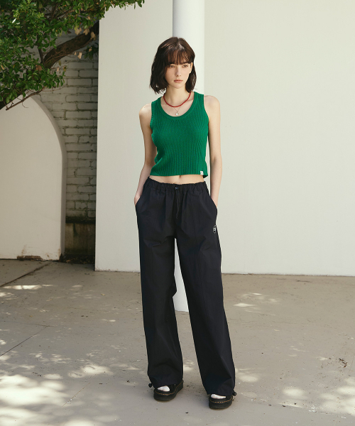 THE GREEN LAB（ザグリーンラボ）の「Uネックリブクロップニットスリーブレスナシトップ[グリーン]（Tシャツ/カットソー・レディース・その他・FREE）」の6枚目の写真