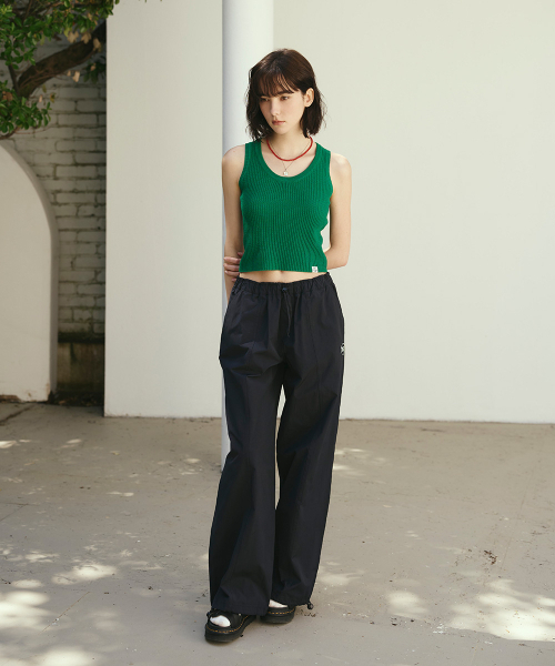 THE GREEN LAB（ザグリーンラボ）の「Uネックリブクロップニットスリーブレスナシトップ[グリーン]（Tシャツ/カットソー・レディース・その他・FREE）」の7枚目の写真