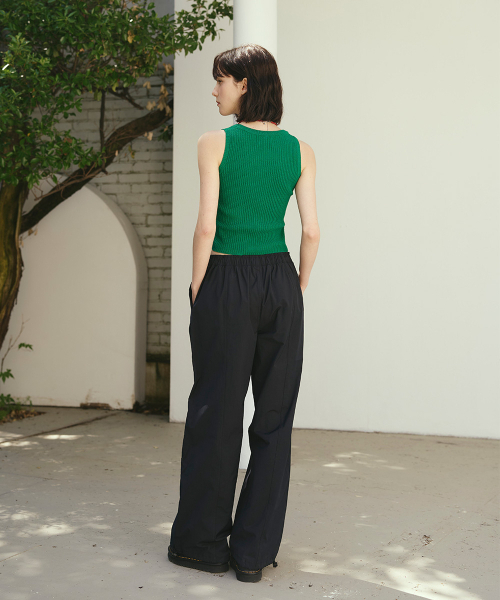 THE GREEN LAB（ザグリーンラボ）の「Uネックリブクロップニットスリーブレスナシトップ[グリーン]（Tシャツ/カットソー・レディース・その他・FREE）」の9枚目の写真