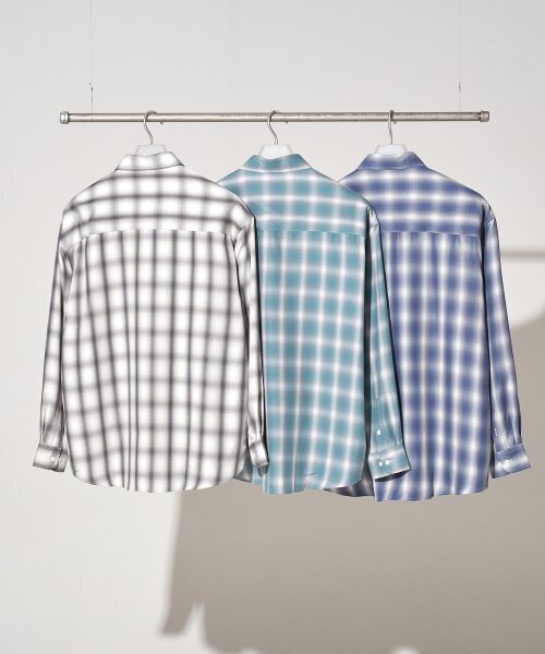 XERO（ゼロ）の「Tender Ombre Check Shirts [3 Colors]（シャツ/ブラウス・レディース・ブルー/グレー/グリーン・LARGE/MEDIUM/X-LARGE）」の4枚目の写真