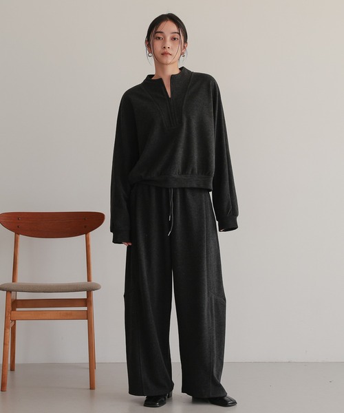 セール】ハーフジップスウェット＆パンツSET（スウェット）｜TENTO