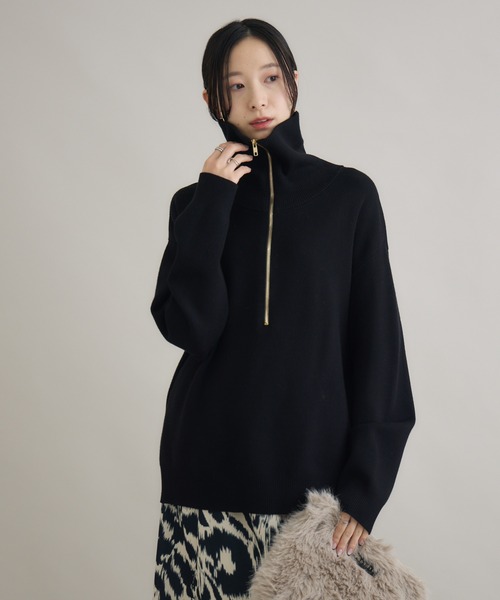 セール】SUGAR ROSE ジャガードハーフZIPプルオーバー（スウェット