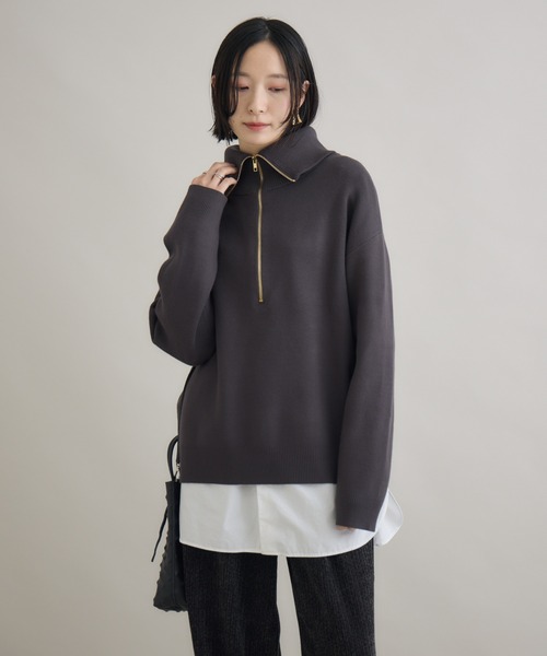 Paradise Picnic(パラダイスピクニック)の「SUGAR ROSE ジャガードハーフZIPプルオーバー(スウェット・レディース・ブラック/オレンジ/チャコールグレー・FREE)」の16枚目の写真
