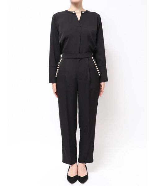 TONAL(トーナル)の「パールテーパードパンツ(その他パンツ・レディース・ブラック/オフホワイト・MEDIUM)」の19枚目の写真