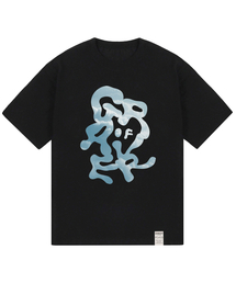 [ユニセックス]グラフィティ雲ロゴ半袖Tシャツ_ブラック