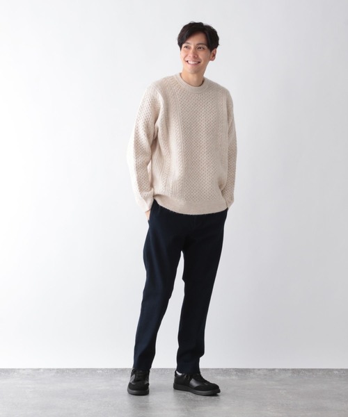 GLOBAL WORK（グローバルワーク）の「フワフワHugmeケーブルプルオーバー/581034（ニット/セーター・メンズ・ミント/アイボリー/チャコールグレー・SMALL/MEDIUM/LARGE/X-LARGE）」の5枚目の写真