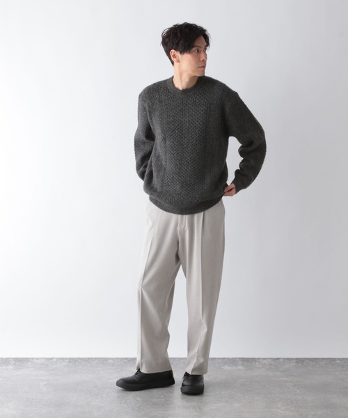 GLOBAL WORK（グローバルワーク）の「フワフワHugmeケーブルプルオーバー/581034（ニット/セーター・メンズ・ミント/アイボリー/チャコールグレー・SMALL/MEDIUM/LARGE/X-LARGE）」の11枚目の写真