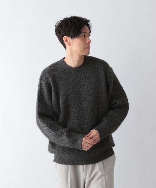 GLOBAL WORK（グローバルワーク）の「フワフワHugmeケーブルプルオーバー/581034（ニット/セーター・メンズ・ミント/アイボリー/チャコールグレー・SMALL/MEDIUM/LARGE/X-LARGE）」の13枚目の写真