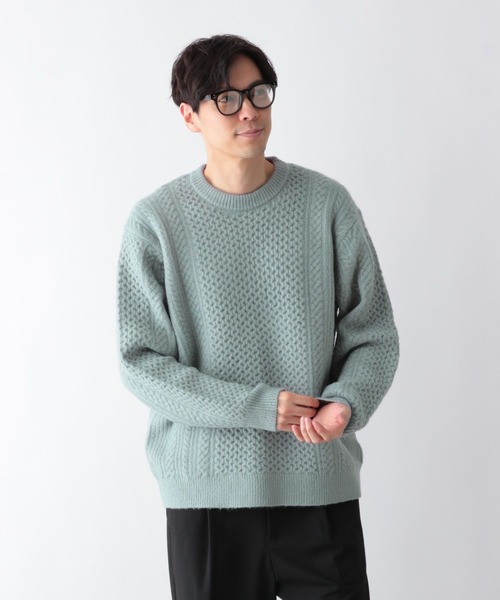 GLOBAL WORK（グローバルワーク）の「フワフワHugmeケーブルプルオーバー/581034（ニット/セーター・メンズ・ミント/アイボリー/チャコールグレー・SMALL/MEDIUM/LARGE/X-LARGE）」の19枚目の写真