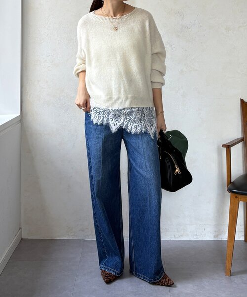 DouDou（ドゥドゥ）の「ヤクウールプルオーバー（ニット/セーター・レディース・ブルー/オフホワイト/チャコールグレー/ブラウン・FREE）」の16枚目の写真