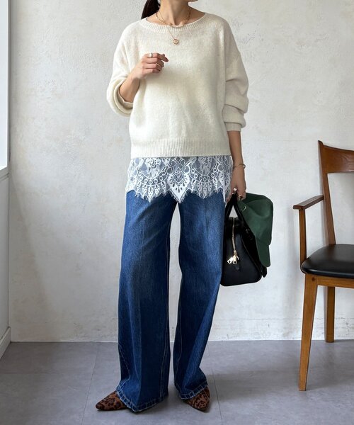 DouDou（ドゥドゥ）の「ヤクウールプルオーバー（ニット/セーター・レディース・ブルー/オフホワイト/チャコールグレー/ブラウン・FREE）」の17枚目の写真