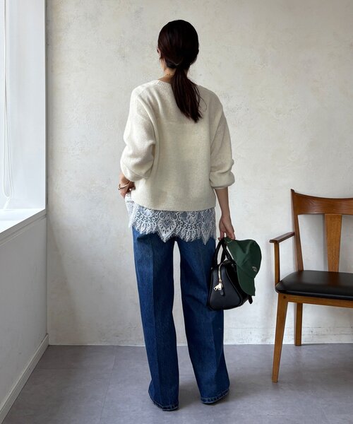 DouDou（ドゥドゥ）の「ヤクウールプルオーバー（ニット/セーター・レディース・ブルー/オフホワイト/チャコールグレー/ブラウン・FREE）」の18枚目の写真