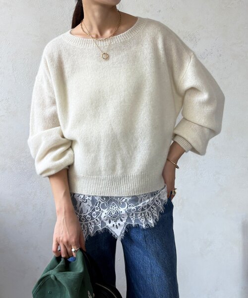 DouDou（ドゥドゥ）の「ヤクウールプルオーバー（ニット/セーター・レディース・ブルー/オフホワイト/チャコールグレー/ブラウン・FREE）」の19枚目の写真