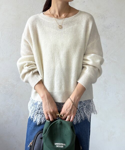 DouDou（ドゥドゥ）の「ヤクウールプルオーバー（ニット/セーター・レディース・ブルー/オフホワイト/チャコールグレー/ブラウン・FREE）」の21枚目の写真