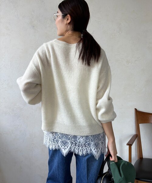 DouDou（ドゥドゥ）の「ヤクウールプルオーバー（ニット/セーター・レディース・ブルー/オフホワイト/チャコールグレー/ブラウン・FREE）」の22枚目の写真