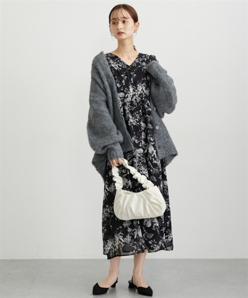 nissen(ニッセン)の「花柄シフォンウエスト切替ワンピース(ウォッシャブル素材)(ワンピース・レディース・モカ/ブラック・M/L/LL/PS/PM/PSS/T3L/TLL/TL/TM)」の11枚目の写真