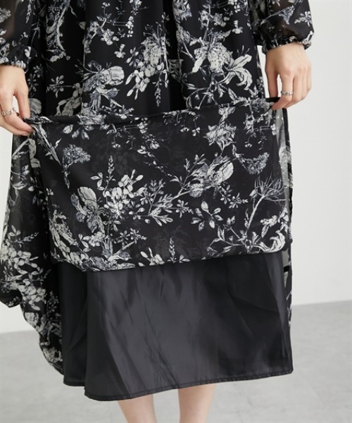 nissen(ニッセン)の「花柄シフォンウエスト切替ワンピース(ウォッシャブル素材)(ワンピース・レディース・モカ/ブラック・M/L/LL/PS/PM/PSS/T3L/TLL/TL/TM)」の22枚目の写真