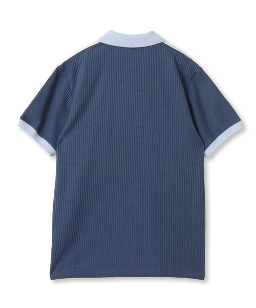adidas(アディダス)の「adidas WAFFLE KNIT POLO SHIRT / アディダス ワッフル ニット ポロシャツ(ポロシャツ・メンズ・ダークブルー・L/M/XL/S/XXL)」の4枚目の写真