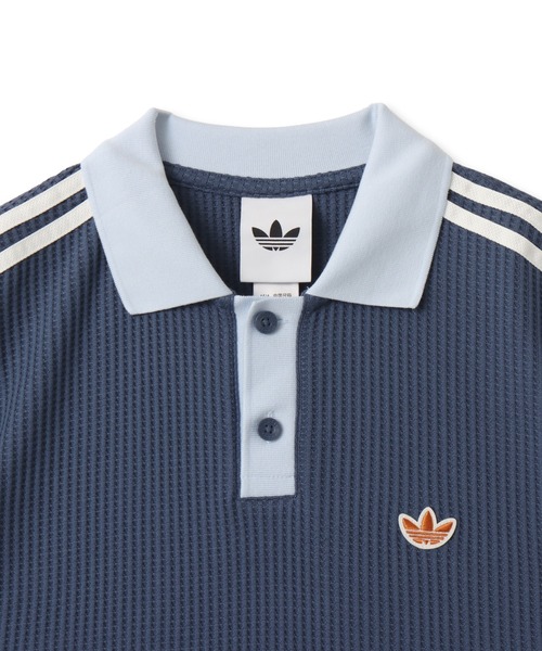 adidas(アディダス)の「adidas WAFFLE KNIT POLO SHIRT / アディダス ワッフル ニット ポロシャツ(ポロシャツ・メンズ・ダークブルー・L/M/XL/S/XXL)」の7枚目の写真