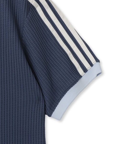 adidas(アディダス)の「adidas WAFFLE KNIT POLO SHIRT / アディダス ワッフル ニット ポロシャツ(ポロシャツ・メンズ・ダークブルー・L/M/XL/S/XXL)」の5枚目の写真