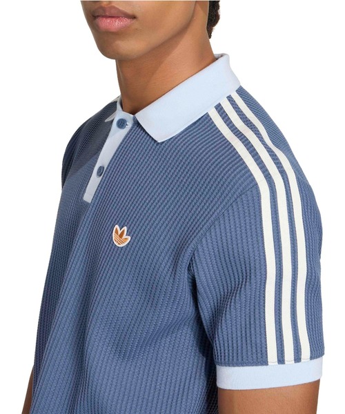 adidas(アディダス)の「adidas WAFFLE KNIT POLO SHIRT / アディダス ワッフル ニット ポロシャツ(ポロシャツ・メンズ・ダークブルー・L/M/XL/S/XXL)」の8枚目の写真