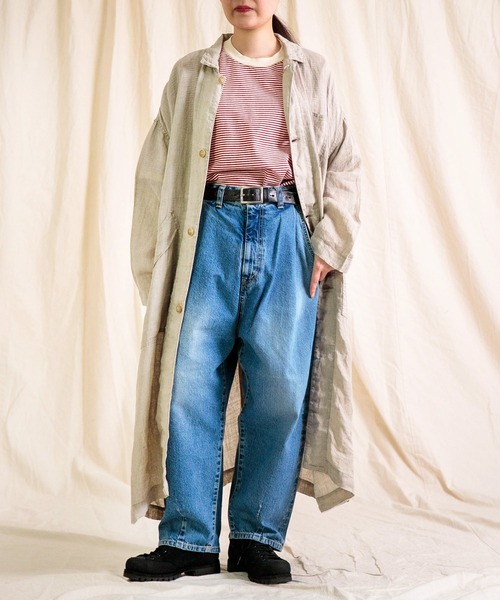 Brocante（ブロカント）の「[Brocante / ブロカント] リネン先染ガーゼ ジャルダンコート（ステンカラーコート・レディース・ベージュ・2）」の21枚目の写真