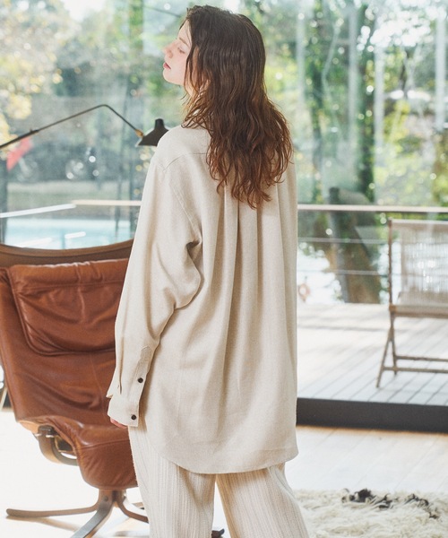 CASPER JOHN（キャスパージョン）の「Over band collar shirts/オーバーバンドカラーシャツ（シャツ/ブラウス・メンズ・ブラウン/アイボリー・LARGE/MEDIUM/SMALL/X-SMALL）」の6枚目の写真