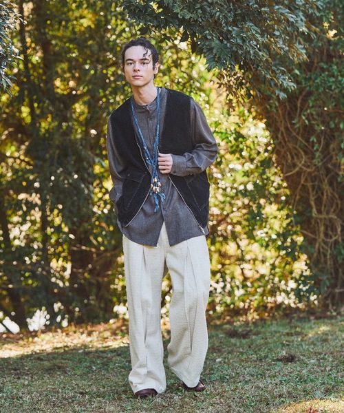 CASPER JOHN（キャスパージョン）の「Over band collar shirts/オーバーバンドカラーシャツ（シャツ/ブラウス・メンズ・ブラウン/アイボリー・LARGE/MEDIUM/SMALL/X-SMALL）」の13枚目の写真