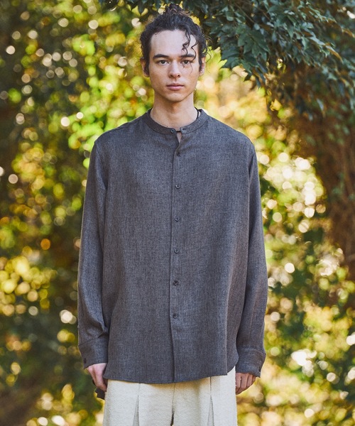 CASPER JOHN（キャスパージョン）の「Over band collar shirts/オーバーバンドカラーシャツ（シャツ/ブラウス・メンズ・ブラウン/アイボリー・LARGE/MEDIUM/SMALL/X-SMALL）」の8枚目の写真