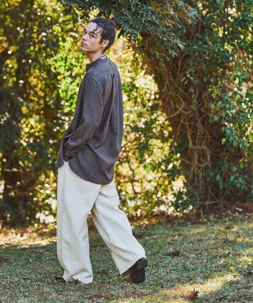 CASPER JOHN（キャスパージョン）の「Over band collar shirts/オーバーバンドカラーシャツ（シャツ/ブラウス・メンズ・ブラウン/アイボリー・LARGE/MEDIUM/SMALL/X-SMALL）」の11枚目の写真