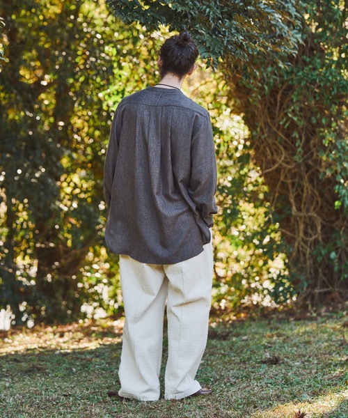 CASPER JOHN（キャスパージョン）の「Over band collar shirts/オーバーバンドカラーシャツ（シャツ/ブラウス・メンズ・ブラウン/アイボリー・LARGE/MEDIUM/SMALL/X-SMALL）」の12枚目の写真