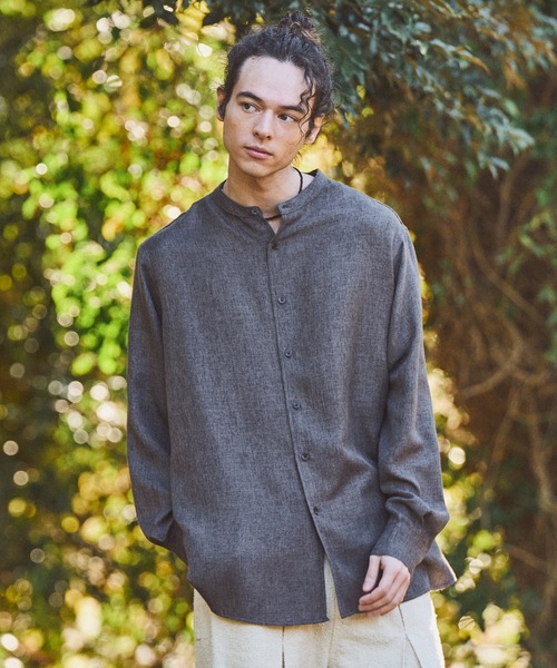 CASPER JOHN（キャスパージョン）の「Over band collar shirts/オーバーバンドカラーシャツ（シャツ/ブラウス・メンズ・ブラウン/アイボリー・LARGE/MEDIUM/SMALL/X-SMALL）」の9枚目の写真