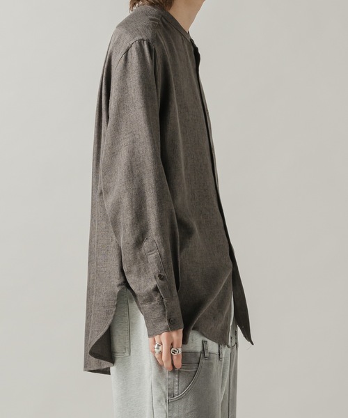 CASPER JOHN（キャスパージョン）の「Over band collar shirts/オーバーバンドカラーシャツ（シャツ/ブラウス・メンズ・ブラウン/アイボリー・LARGE/MEDIUM/SMALL/X-SMALL）」の17枚目の写真