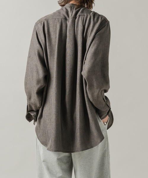 CASPER JOHN（キャスパージョン）の「Over band collar shirts/オーバーバンドカラーシャツ（シャツ/ブラウス・メンズ・ブラウン/アイボリー・LARGE/MEDIUM/SMALL/X-SMALL）」の16枚目の写真