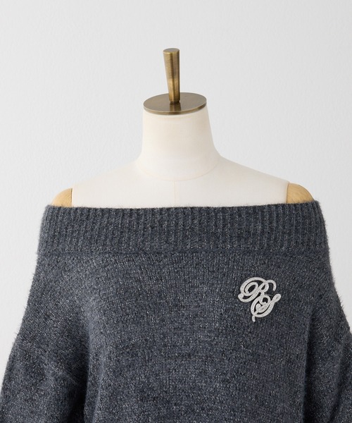 one after another NICE CLAUP(ワンアフターアナザーナイスクラップ)の「ブローチ付きモールミニワンピース(ニット/セーター・レディース・ピンク/レッド/アイボリー/サックスブルー/チャコールグレー・FREE)」の6枚目の写真