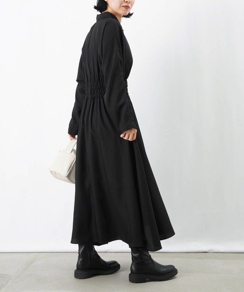 LUCA/LADY LUCK LUCA（ルカ/レディラックルカ）の「LC/LLL ウエストギャザーワンピース（ワンピース・レディース・ブラック/ブラウン・FREE）」の2枚目の写真