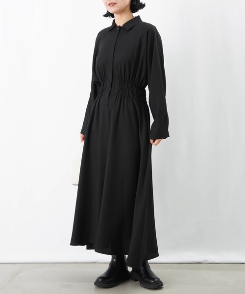 LUCA/LADY LUCK LUCA（ルカ/レディラックルカ）の「LC/LLL ウエストギャザーワンピース（ワンピース・レディース・ブラック/ブラウン・FREE）」の3枚目の写真