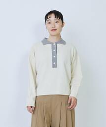 LOISIR | ウール天竺ポロニット(ニット/セーター)