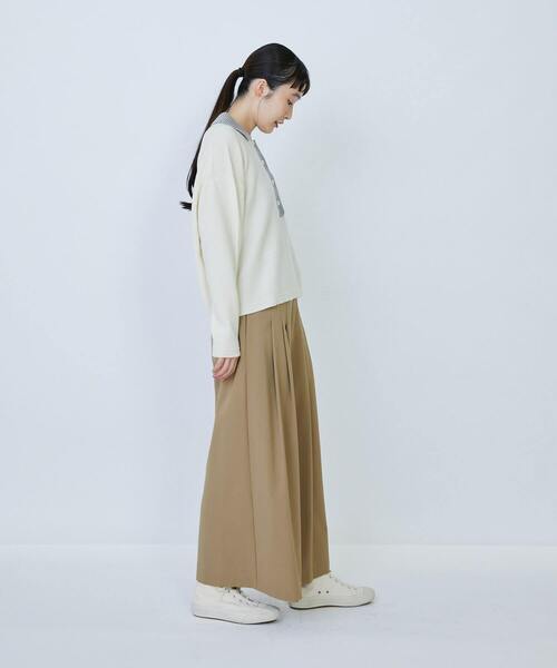 LOISIR（ロワズィール）の「ウール天竺ポロニット（ニット/セーター・レディース・ブラック/オフホワイト・FREE）」の9枚目の写真