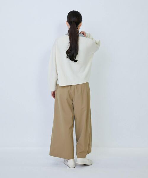 LOISIR（ロワズィール）の「ウール天竺ポロニット（ニット/セーター・レディース・ブラック/オフホワイト・FREE）」の10枚目の写真