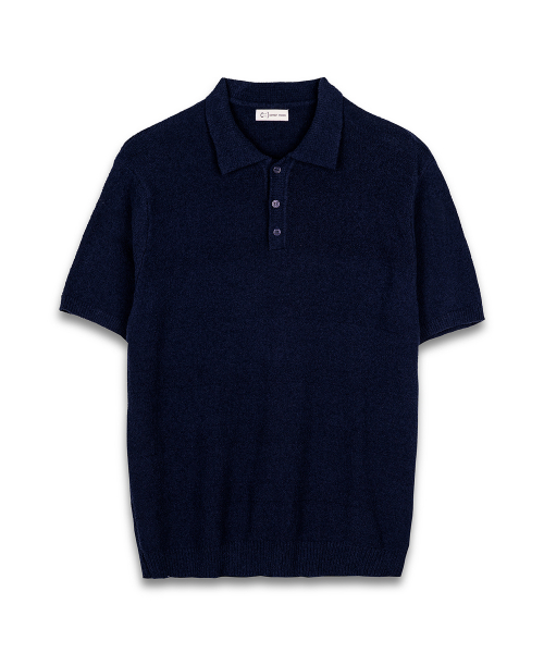 CONNECT KINLOCH(コネクトキンロック)の「テリー ボタンカラー 半袖 ニット (ネイビー)(ポロシャツ・メンズ・その他・MEDIUM/LARGE/X-LARGE)」の1枚目の写真