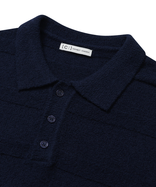 CONNECT KINLOCH(コネクトキンロック)の「テリー ボタンカラー 半袖 ニット (ネイビー)(ポロシャツ・メンズ・その他・MEDIUM/LARGE/X-LARGE)」の3枚目の写真