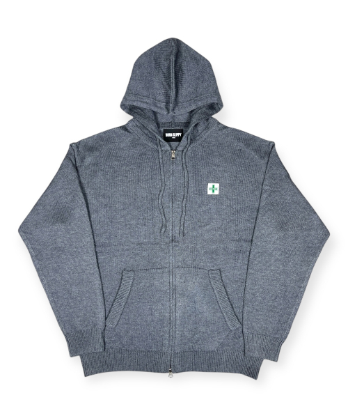 BORN SLIPPY(ボーンスリッピー)の「Soft Knit Born Slippy Hood Zip-up (Charcoal)(パーカー・メンズ・その他・FREE)」の3枚目の写真