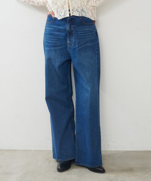 Kastane(カスタネ)の「【2サイズ展開/低身長サイズ】ストレートバックベルトデニムパンツ(デニムパンツ・レディース・ブルー/ブラック/ダークブラウン・0/1)」の3枚目の写真