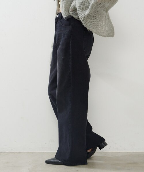 Kastane(カスタネ)の「【2サイズ展開/低身長サイズ】ストレートバックベルトデニムパンツ(デニムパンツ・レディース・ブルー/ブラック/ダークブラウン・0/1)」の5枚目の写真