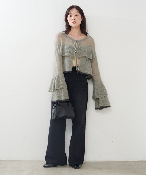 Kastane(カスタネ)の「【2サイズ展開/低身長サイズ】ストレートバックベルトデニムパンツ(デニムパンツ・レディース・ブルー/ブラック/ダークブラウン・0/1)」の8枚目の写真