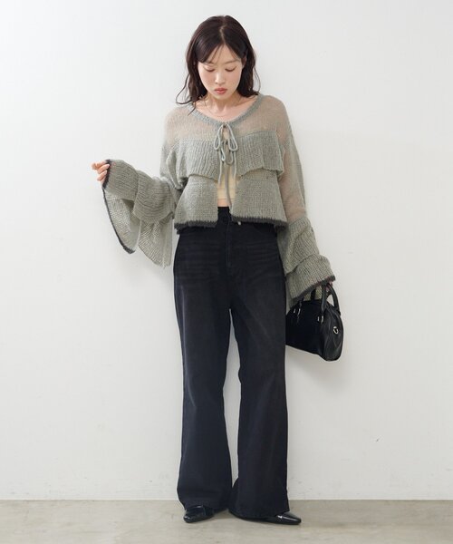 Kastane(カスタネ)の「【2サイズ展開/低身長サイズ】ストレートバックベルトデニムパンツ(デニムパンツ・レディース・ブルー/ブラック/ダークブラウン・0/1)」の9枚目の写真