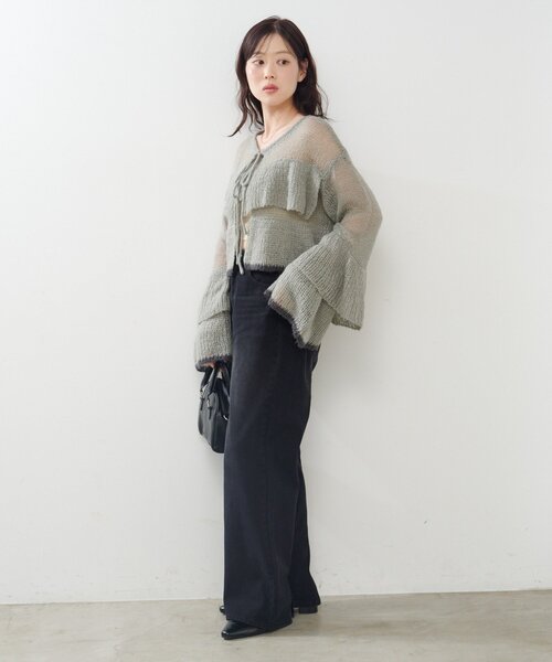 Kastane(カスタネ)の「【2サイズ展開/低身長サイズ】ストレートバックベルトデニムパンツ(デニムパンツ・レディース・ブルー/ブラック/ダークブラウン・0/1)」の10枚目の写真