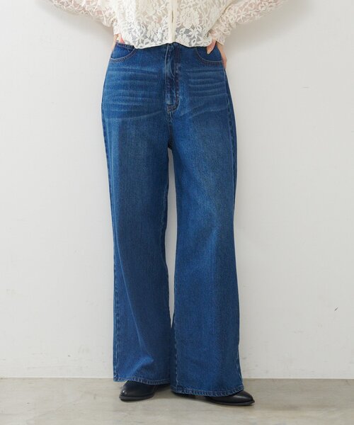 Kastane(カスタネ)の「【2サイズ展開/低身長サイズ】ストレートバックベルトデニムパンツ(デニムパンツ・レディース・ブルー/ブラック/ダークブラウン・0/1)」の12枚目の写真