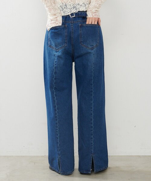 Kastane(カスタネ)の「【2サイズ展開/低身長サイズ】ストレートバックベルトデニムパンツ(デニムパンツ・レディース・ブルー/ブラック/ダークブラウン・0/1)」の15枚目の写真